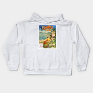 Vintage Travel Poster France Cannes l'hiver Kids Hoodie